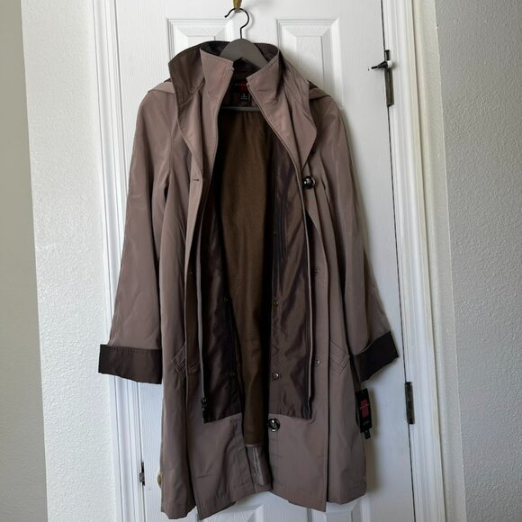 NWT Gallery Classic Zip Up Detachable Liner Women’s Trench Coat - Size S - Picture 4 of 7